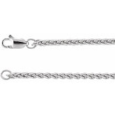 14K White 2.4 mm Wheat 16" Chain